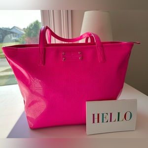 Kate Spade ♠️ neon pink perforated bag